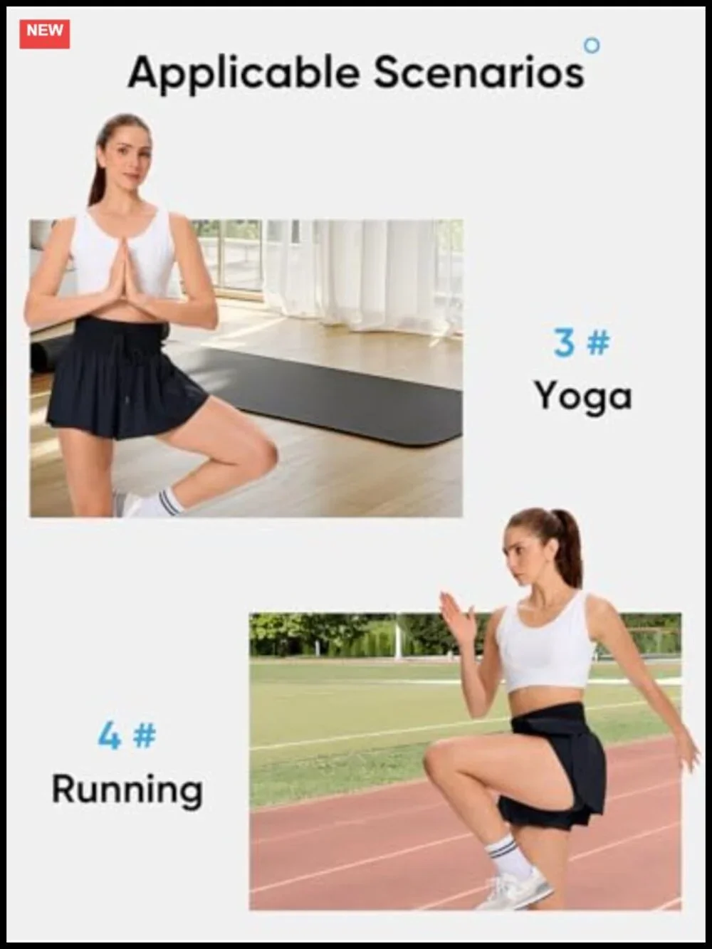 Flowy Athletic Shorts for Women High Waisted Skort with Pockets Workout Yoga